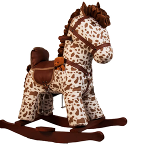 راکر اسب کودک چوبی خال خالی قهوه ای -اسباب بازی